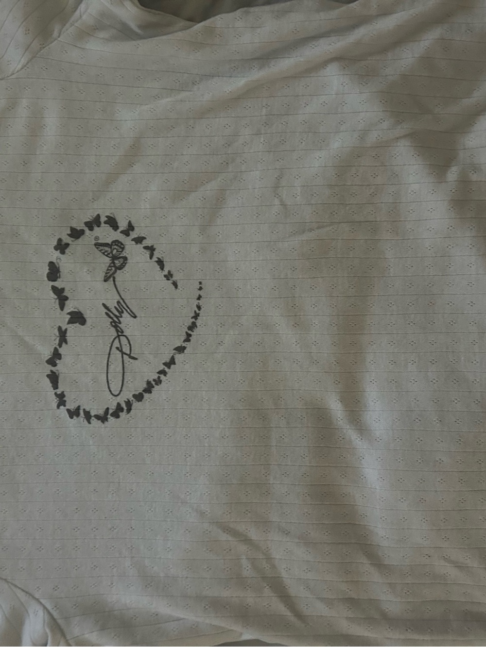 White Home Bedding Sheet with Heart Butterfly Print